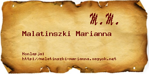 Malatinszki Marianna névjegykártya